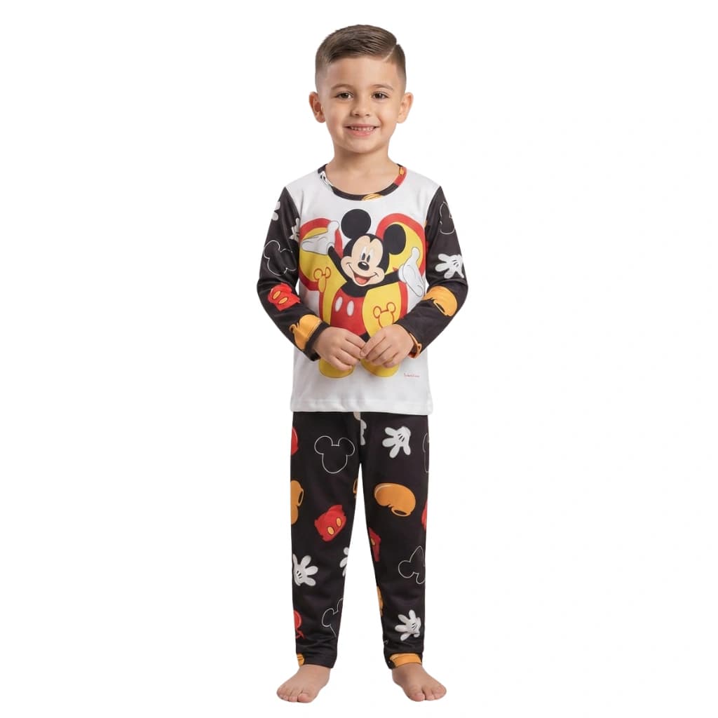 Pijama infantil manga longa com estampa — imagem 1