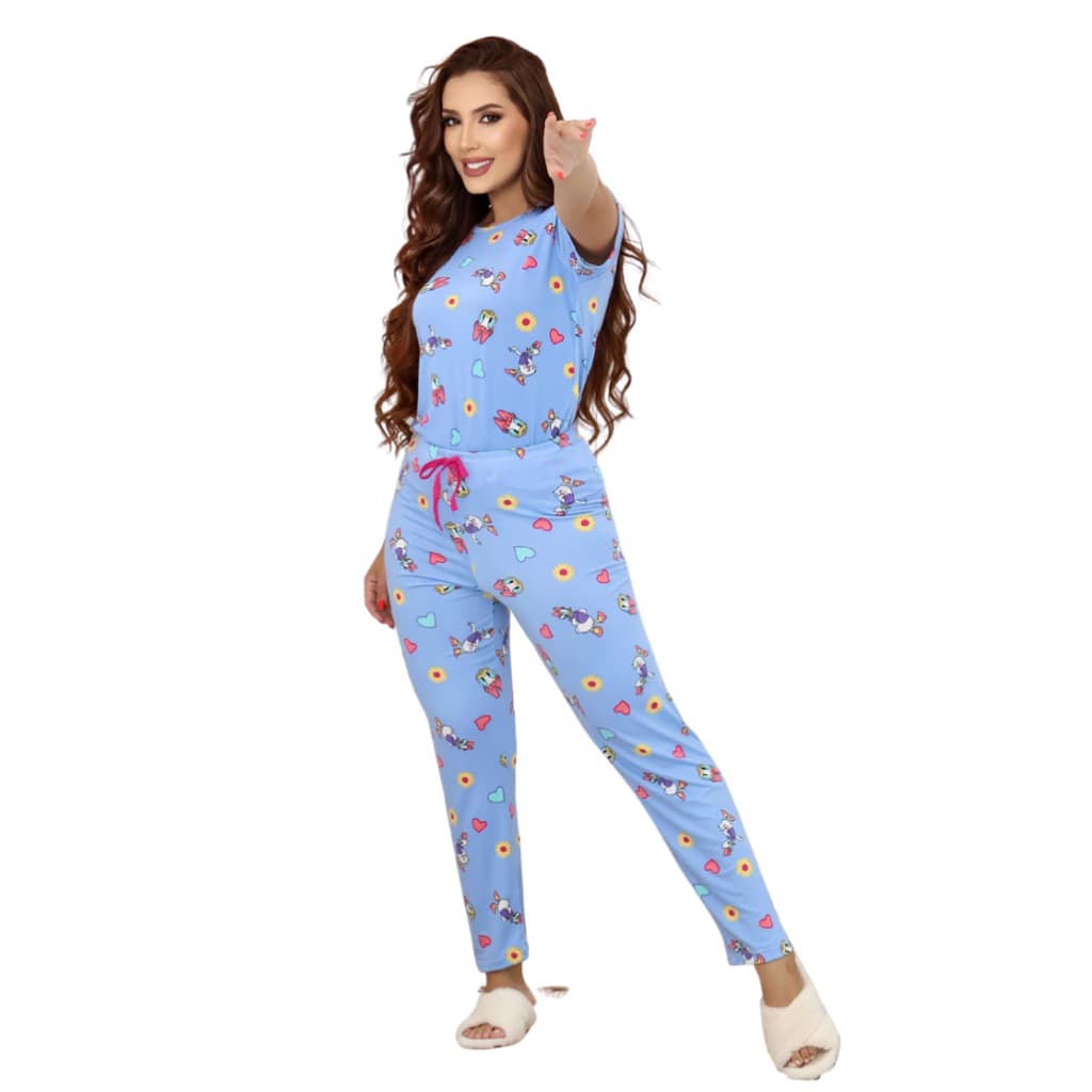 Pijama Feminino Calça Manga Curta Margarida — imagem 1