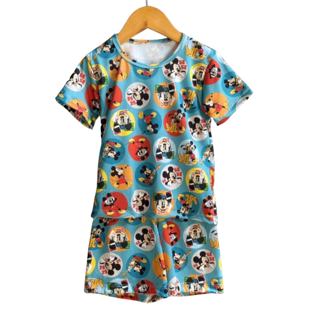 Pijama Menino Short Manga curta Mickey Azul — imagem 1