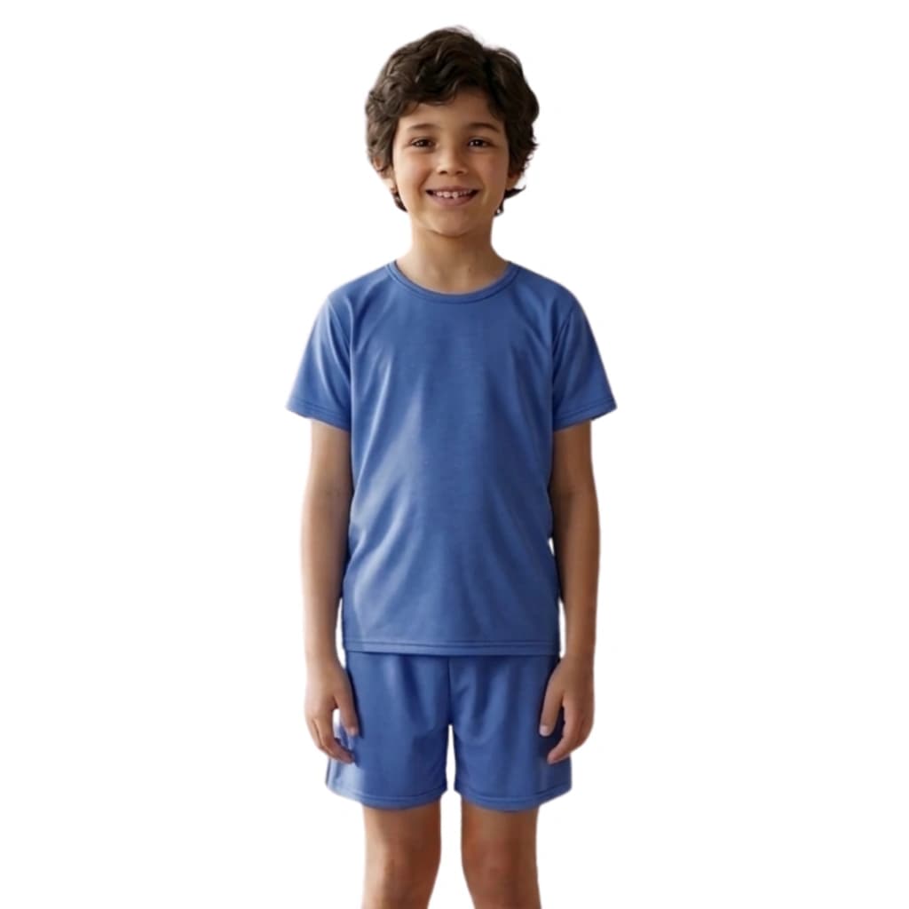 Pijama Menino Short Manga curta Azul Bic — imagem 1