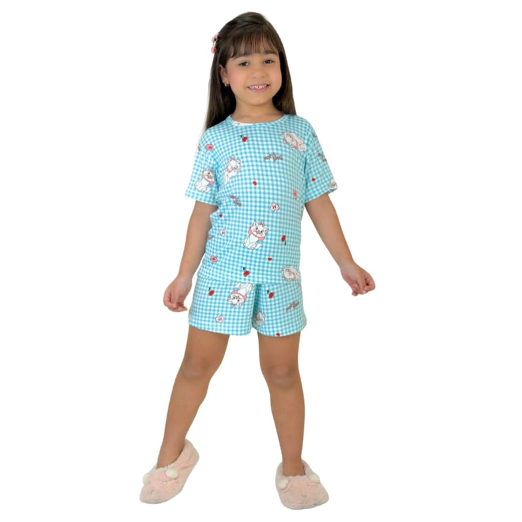 Pijama Menina Short Manga curta Gatinha Marie — imagem 1