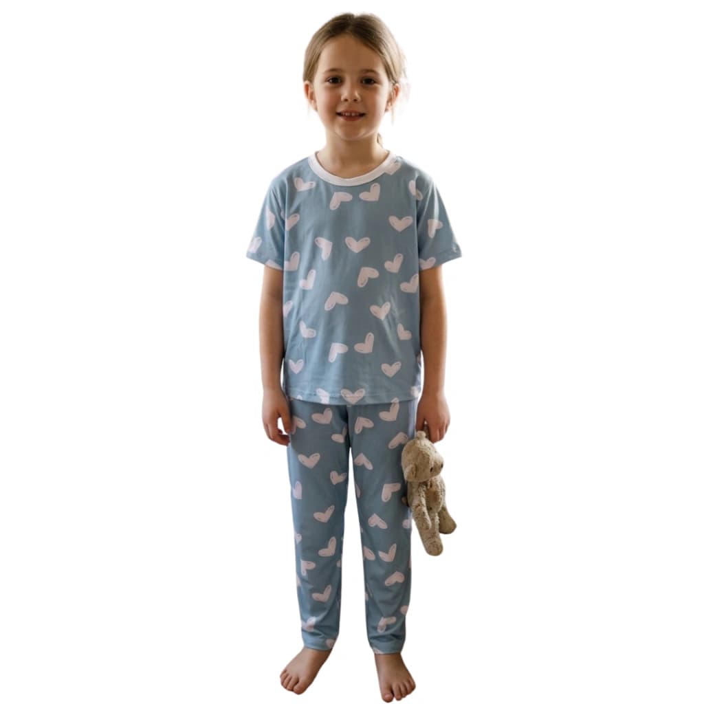 Pijama Menina Calça Manga curta Coração — imagem 1