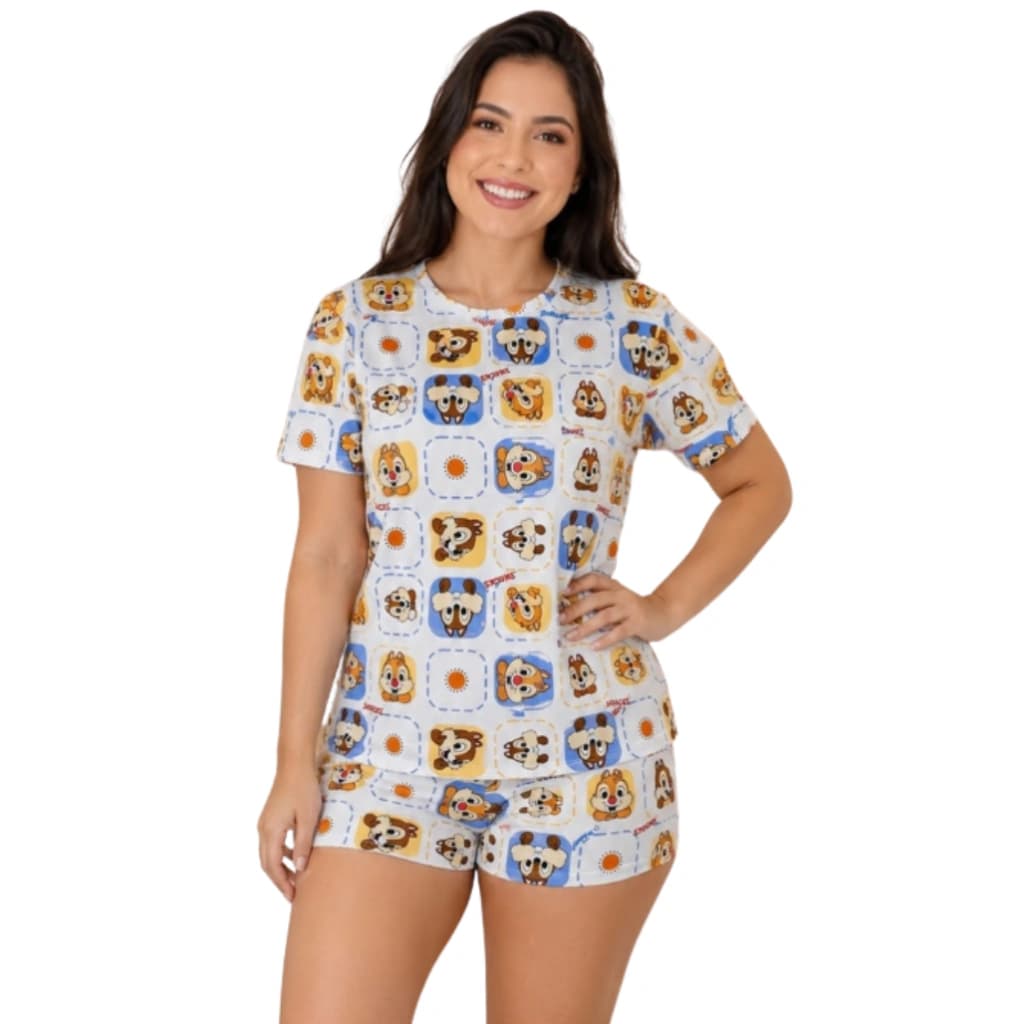 Pijama Feminino Short Manga Curta Tico Teco — imagem 1