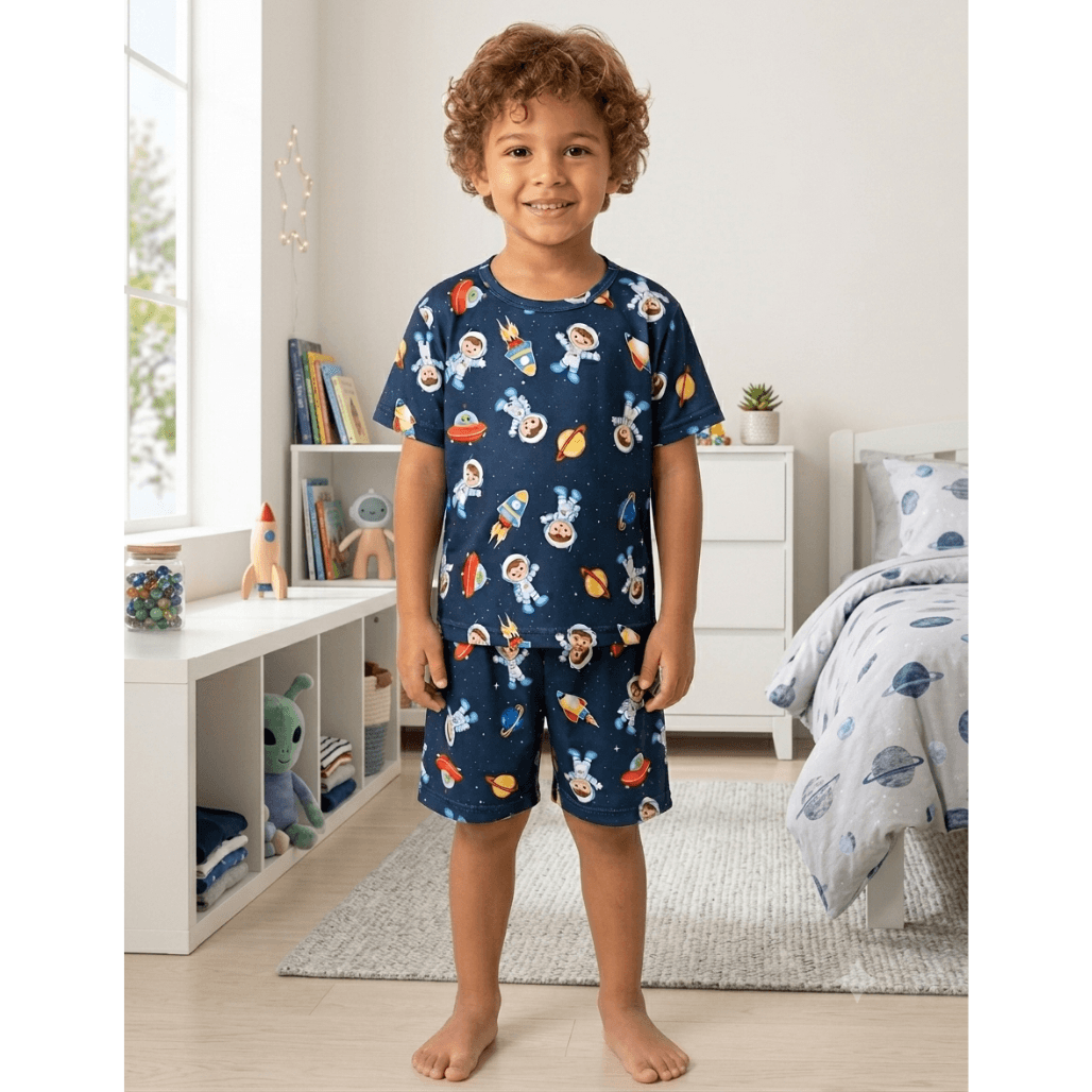 Foto de Pijama Menino Short Manga Curta Astronauta