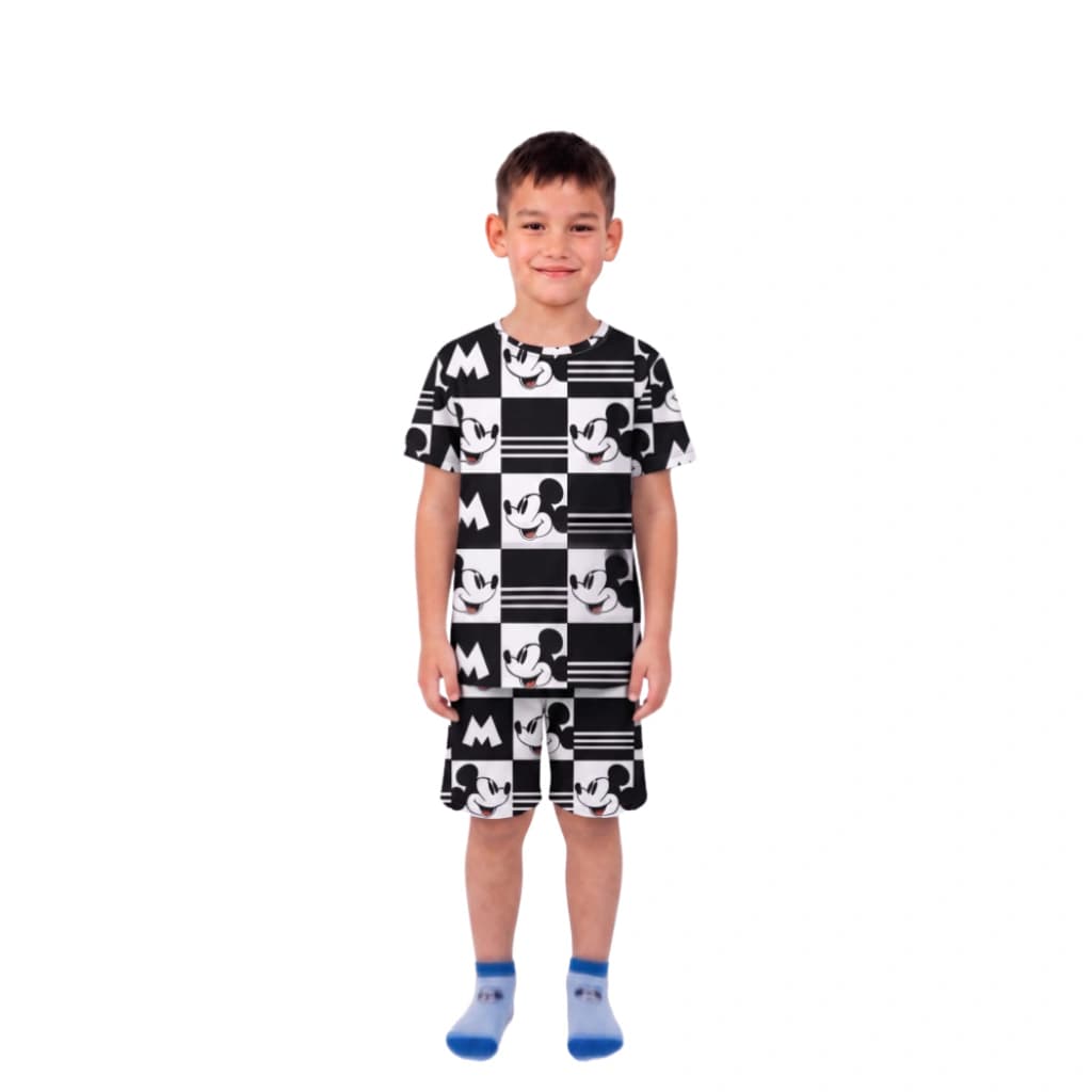 Pijama Menino Short Manga Curta Mickey Quadrinhos — imagem 1
