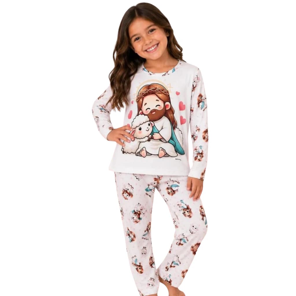 Pijama Menina Calça e Manga Longa Menino Jesus — imagem 1