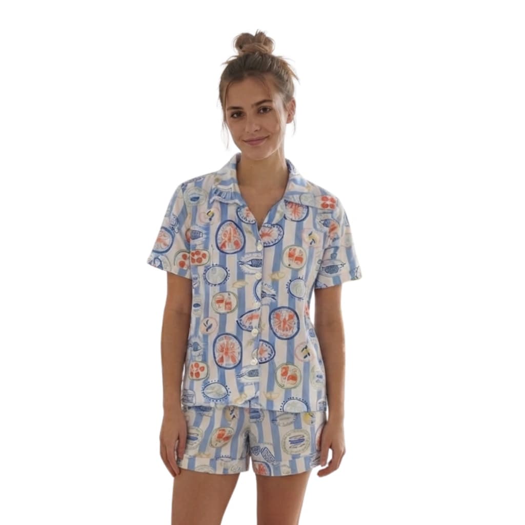 Pijama Feminino Americano Short Manga Curta Verão — imagem 1