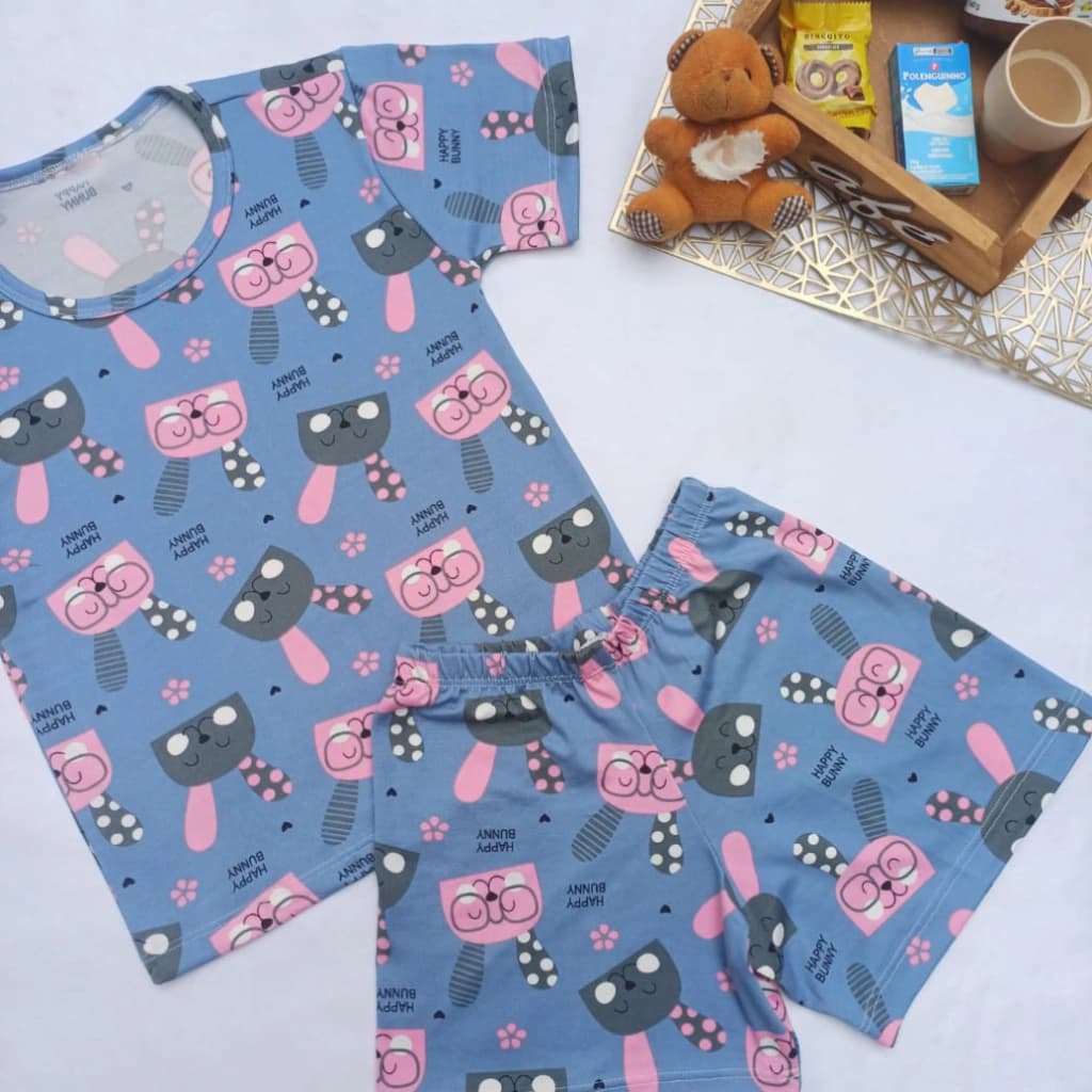 Pijama Menina Short Manga curta Happy Bunny — imagem 1